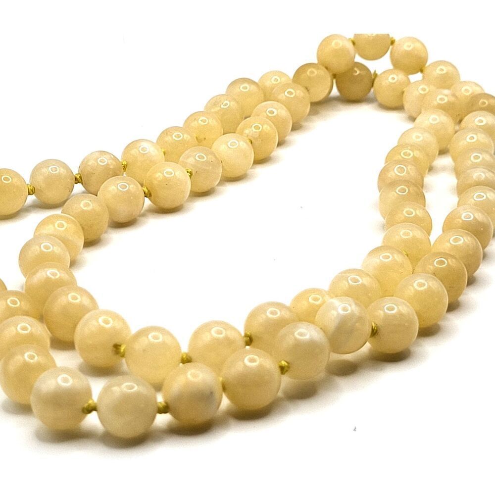 Gorgeous Chunky Bohemian Knotted Round Agate Knotted Bead Necklace 30in
